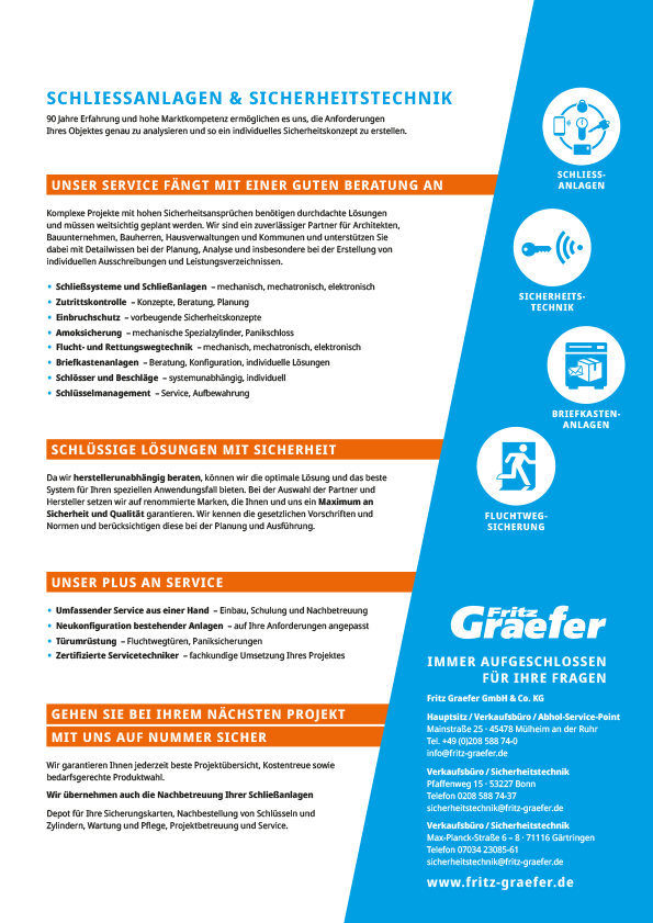 Graefer Flyer Mechanische Schließtechnik