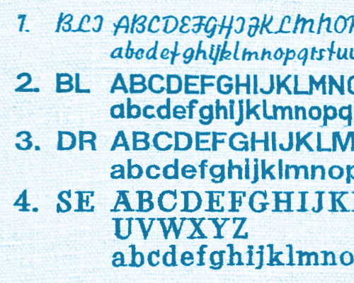 Graefer Service Textilveredelung Schriftauswahl