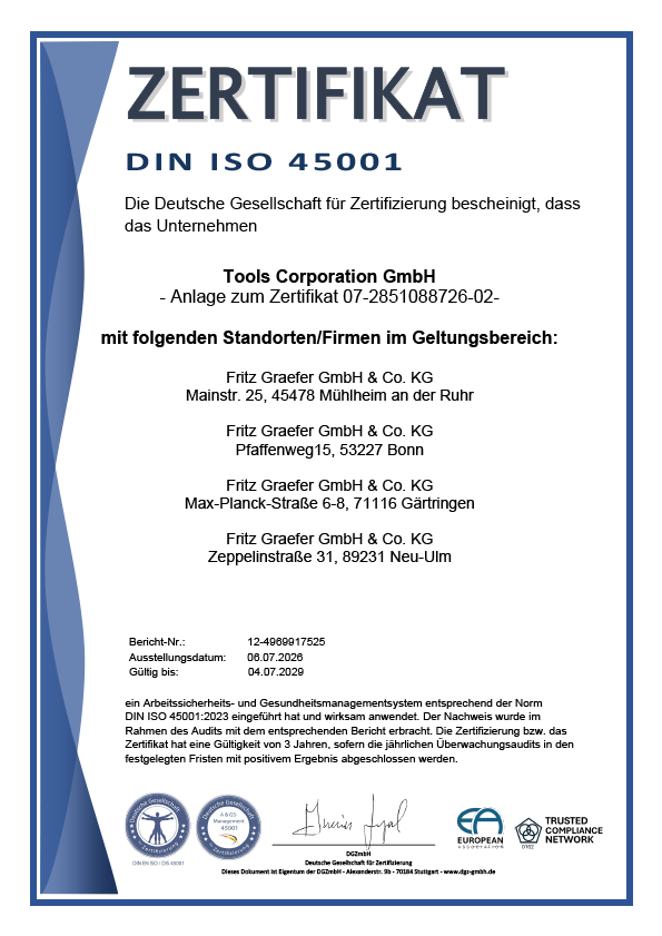 Graefer Arbeits- und Gesundheitsschutzmanagement DIN EN ISO 45001