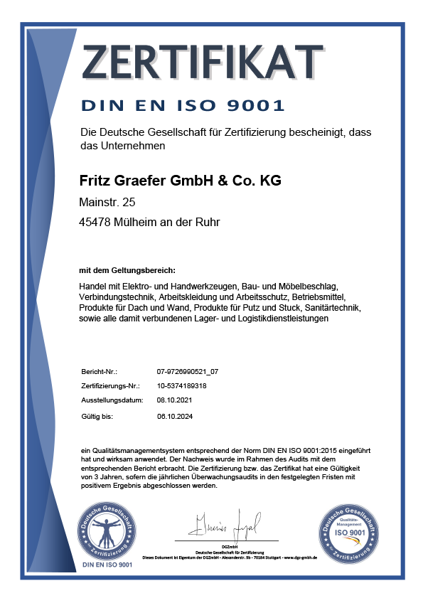 Graefer Qualitätsmanagement DIN EN ISO 9001