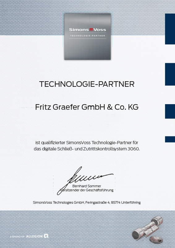 Graefer Zertifizierter SimonsVoss Technologie-Partner